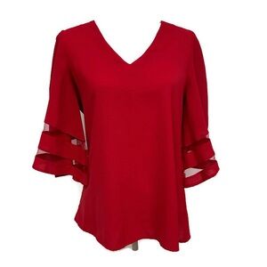 Elegant Red Women's Top Size small